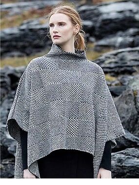 Fisherman Out Of Ireland Merino Wool Poncho Sweater